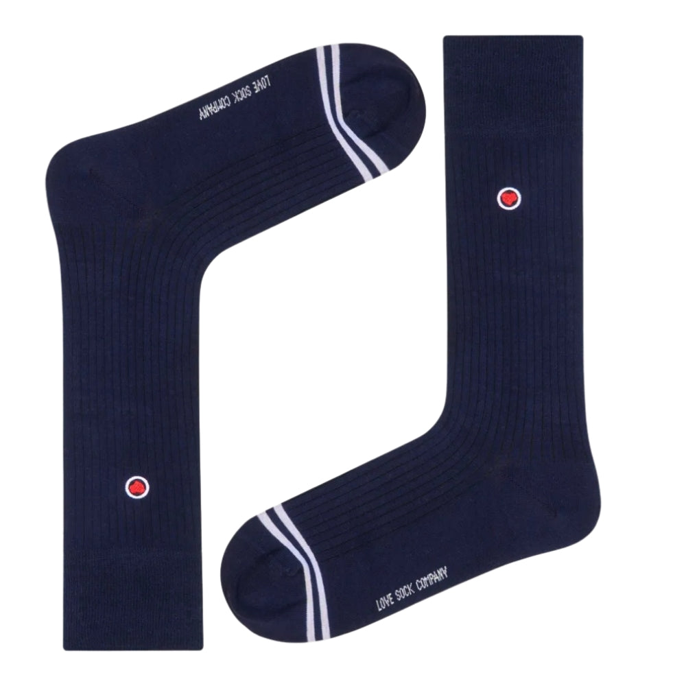 Love Sock Company Ribbed Navy dress socks, 1 pair