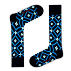 Love Sock Company Colorful Fun Patterned Men's Dress Socks Mirrors Blue (M) - LOVE SOCK COMPANY