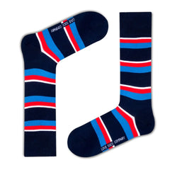 Love Sock Company Colorful Fun Striped Patterned Men's Dress Socks New York (M) - LOVE SOCK COMPANY