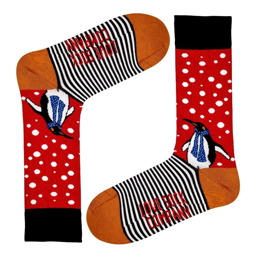 Men's Christmas Socks - Penguin — organic cotton socks by Love Sock Company