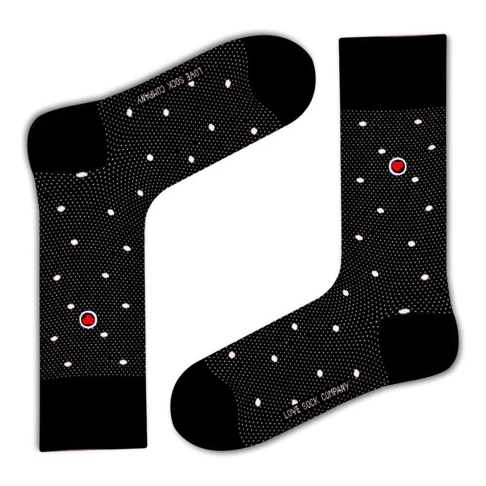 Polka Night Women's Luxury Crew Socks Black (W) Polka Night Women's Luxury Crew Socks Black (W)
