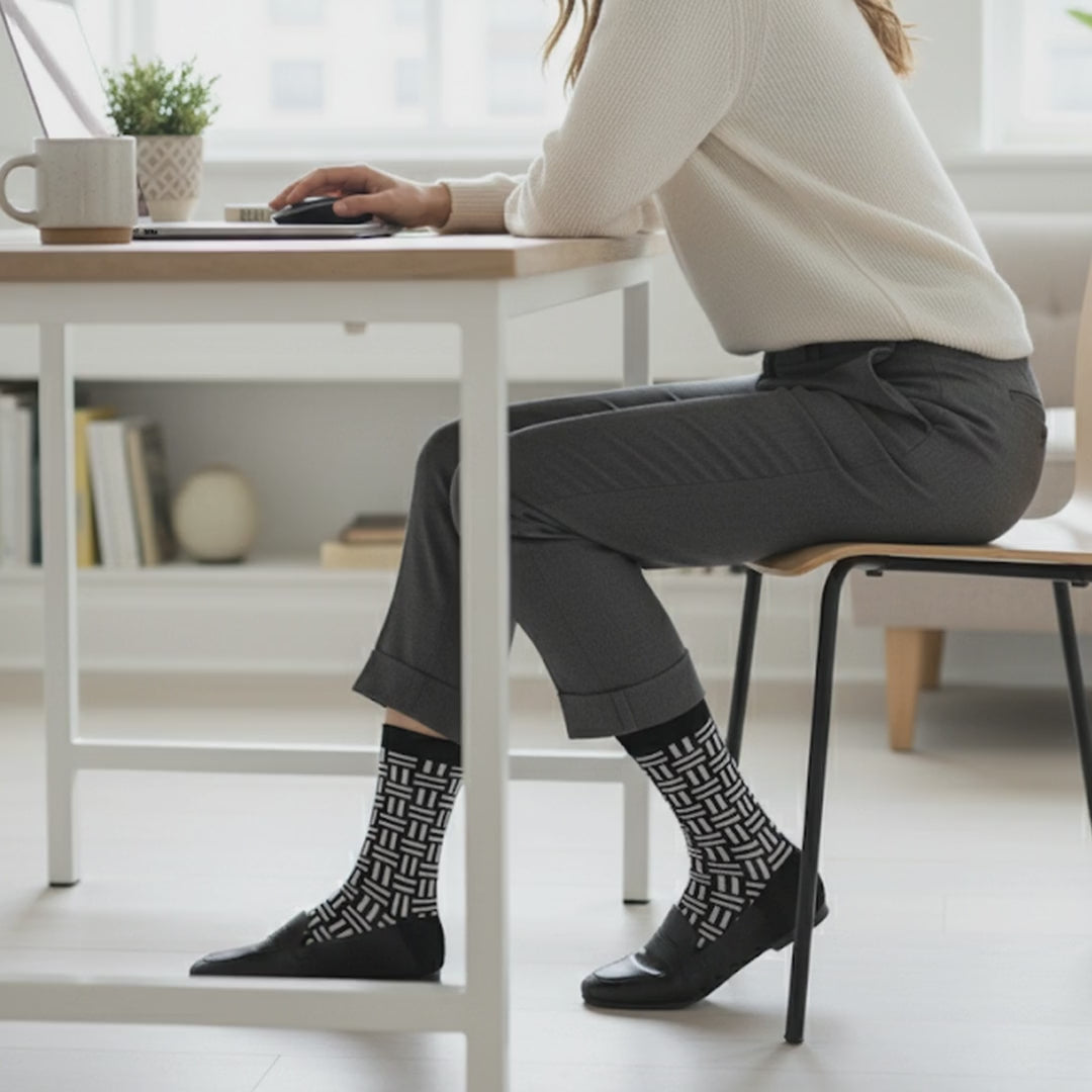 Video of Love Sock Company Women's Seamless Dress Socks - Domino