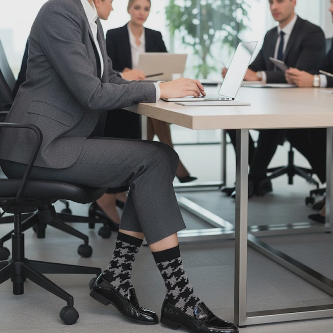 Video of Love Sock Company Women's Office Socks - Houndstooth