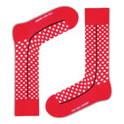 Love Sock Company Men's Funky Cool Polka Dots Dress Socks Red Line Red (M) - LOVE SOCK COMPANY
