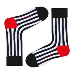 Red Stripe Women's Crew Socks (W) - LOVE SOCK COMPANY