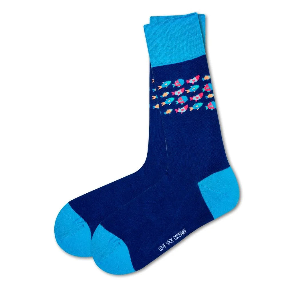 School of Fish Novelty Crew Socks (Unisex) - LOVE SOCK COMPANY