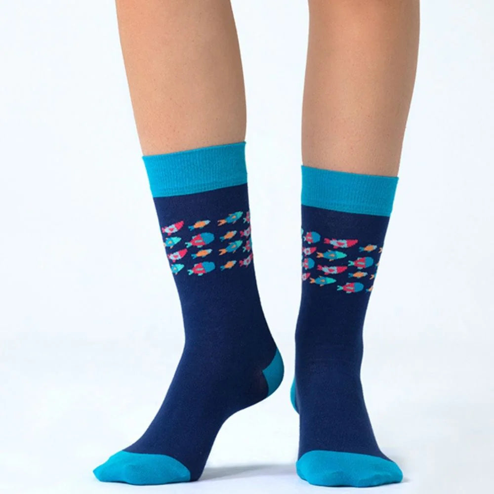 School of Fish Novelty Crew Socks (Unisex) - LOVE SOCK COMPANY