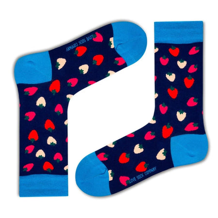 Strawberry women's novelty crew socks. Love Sock Company - LOVE SOCK COMPANY