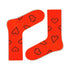 Big Heart Colorful fun patterned organic novelty orange crew socks - LOVE SOCK COMPANY