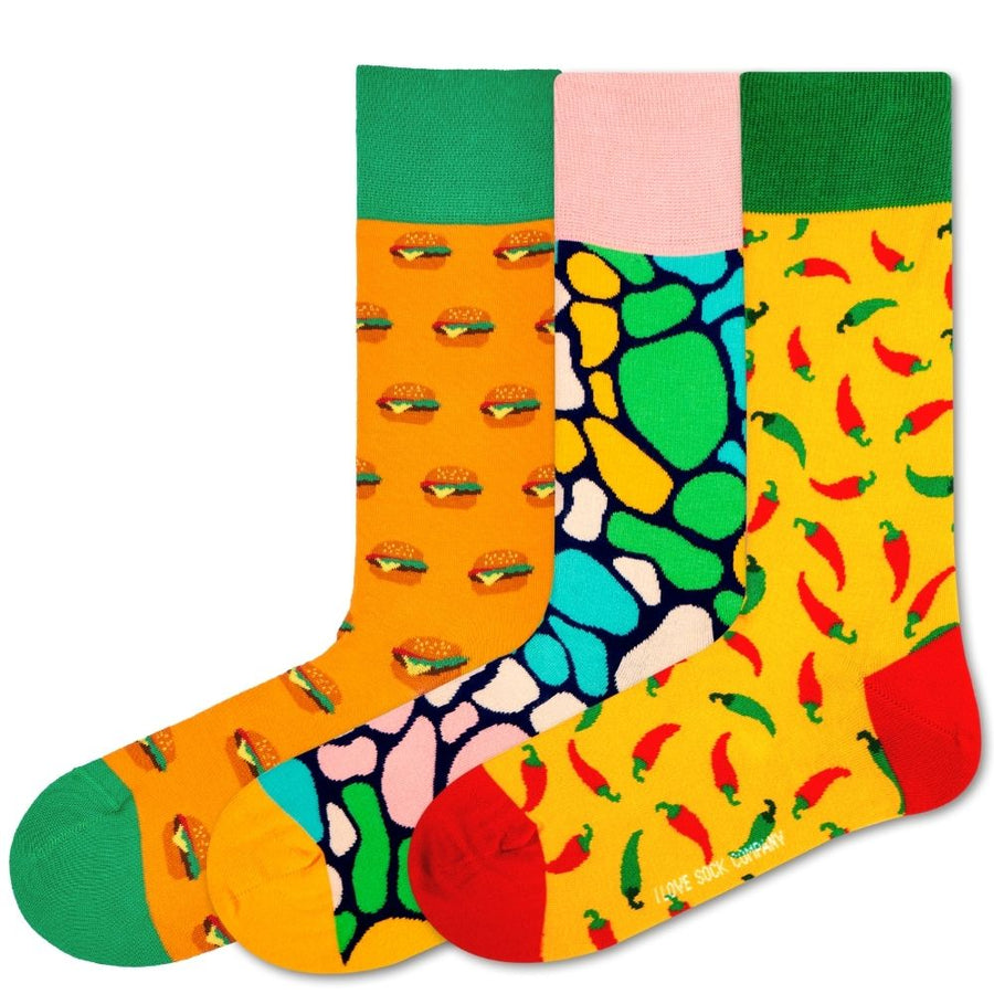Copy of Love Sock Company Colorful Funky Patterned Men's Novelty Socks Chili Burger Gift Box - LOVE SOCK COMPANY