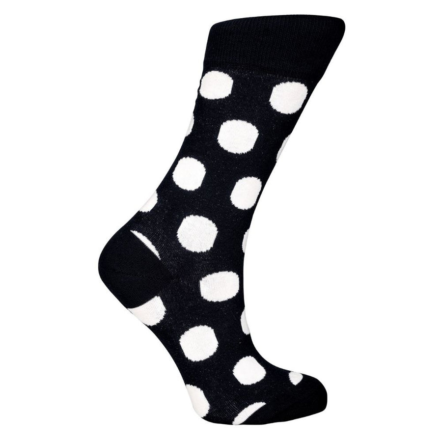 Women's Polka Dot Trouser Socks - Big Polka Black (W) - LOVE SOCK COMPANY