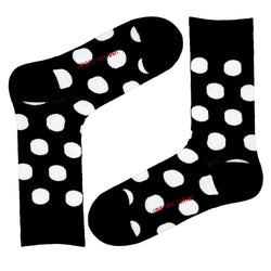Women's Polka Dot Trouser Socks - Big Polka Black (W) - LOVE SOCK COMPANY