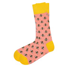 Bee Pink Colorful Novelty Crew Socks (Unisex) - LOVE SOCK COMPANY