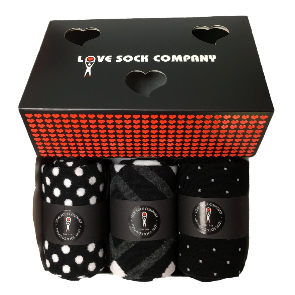 Black Dress Socks Gift Box (M) - LOVE SOCK COMPANY