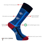 Love Sock Company Colorful Bee Casual Dress Socks Navy Blue (M) - LOVE SOCK COMPANY