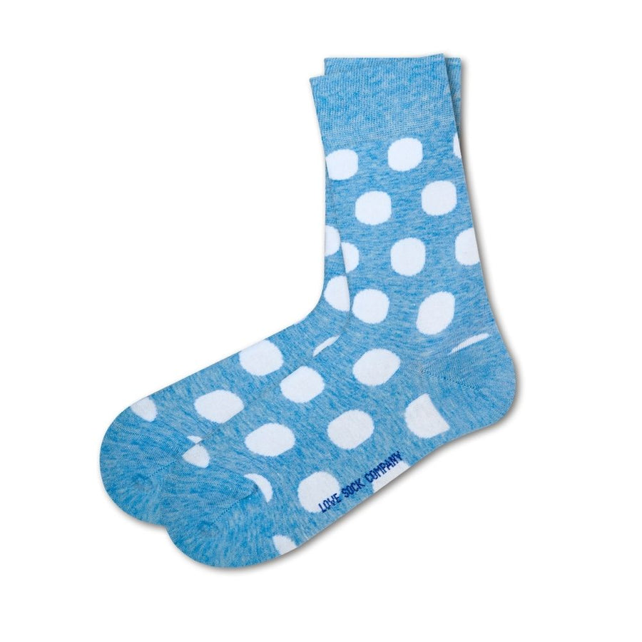 Women\'s big polka dots crew socks organic cotton. Love Sock Company