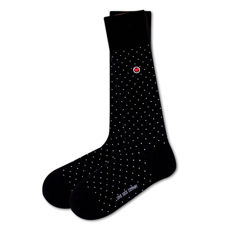 black polka dot mens socks by love sock company