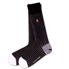Men's Black Ribbed Dress Socks With Stripes - Business Stripes (M) - LOVE SOCK COMPANY