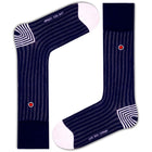Men's Navy Ribbed Dress Socks With Stripes - Business Stripes (M) - LOVE SOCK COMPANY