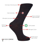Love Sock Company Organic Cotton Women's Black Solid Crew Socks (W) - LOVE SOCK COMPANY