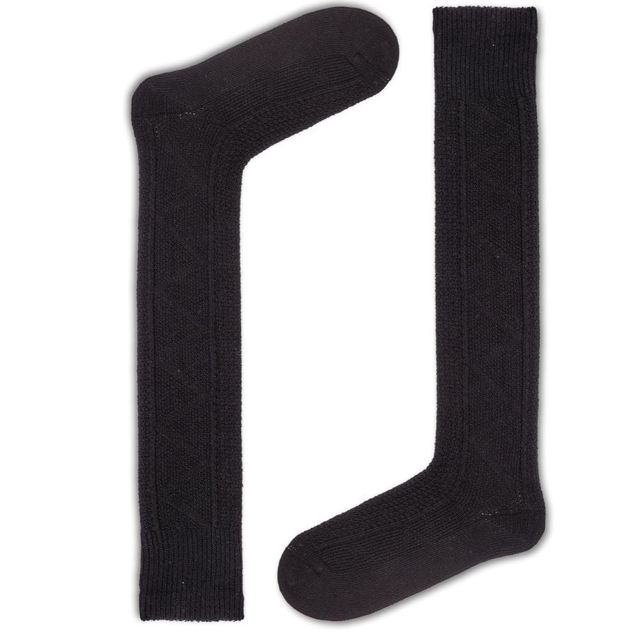 Knee High Boot Socks Black (W) - LOVE SOCK COMPANY