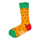 Love Sock Company Burger Novelty Crew Socks Orange (Unisex) - LOVE SOCK COMPANY