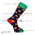 Love Sock Company Burger Novelty Crew Socks (Unisex) - LOVE SOCK COMPANY