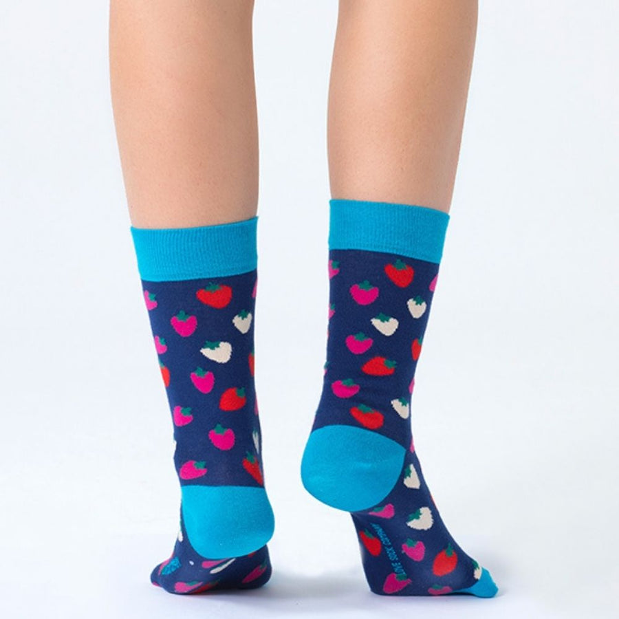 Strawberry women's novelty crew socks. Love Sock Company - LOVE SOCK COMPANY