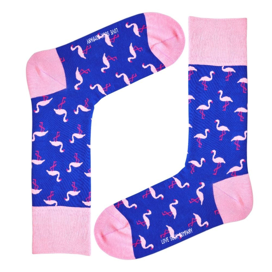 Pink Flamingo novelty crew socks (Unisex) - LOVE SOCK COMPANY