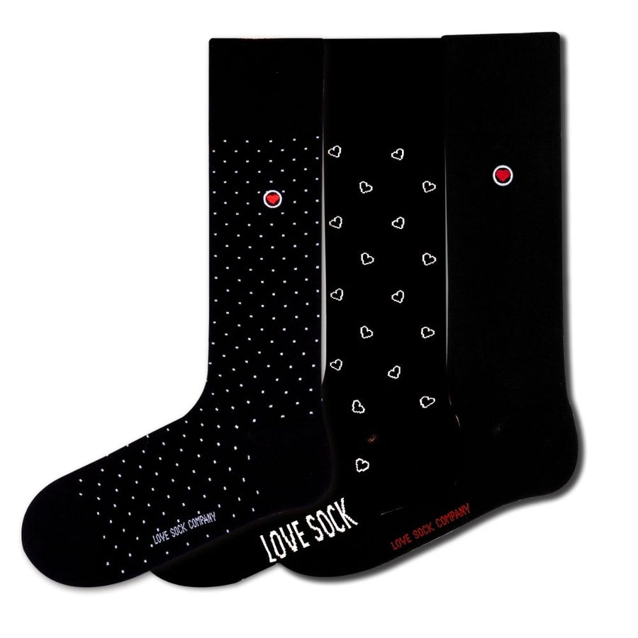 Love Sock Company Premium Funky Patterned Men's Dress Socks Black Gift Bundle - LOVE SOCK COMPANY