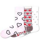 Love Sock Company 3 Pairs Colorful Funky Women's Crew Socks Hearts - LOVE SOCK COMPANY