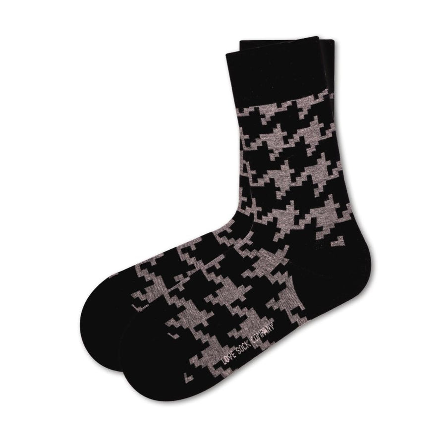 Houndstooth Women's Crew Socks (W) - LOVE SOCK COMPANY