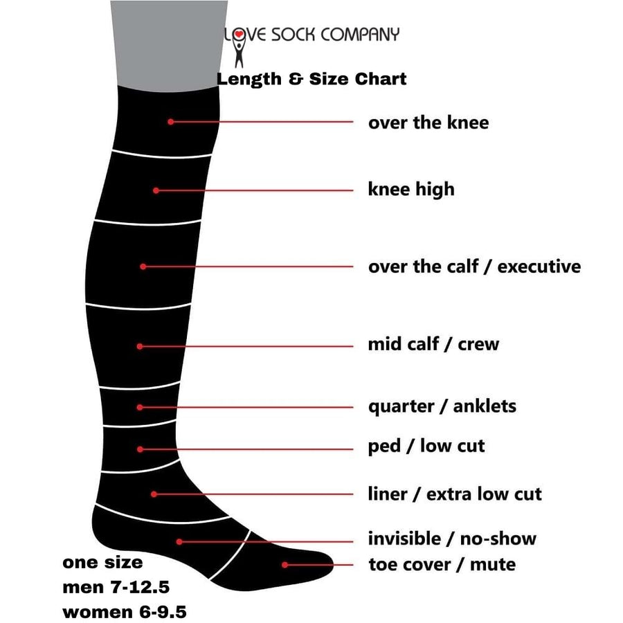 Love Sock Company Colorful Striped Patterned Men's Dress Socks Seahorse Grey (M) - LOVE SOCK COMPANY