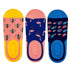 Love Sock Company 3 Pairs Colorful Funky No-Show Socks Bundle 2 (Unisex) - LOVE SOCK COMPANY