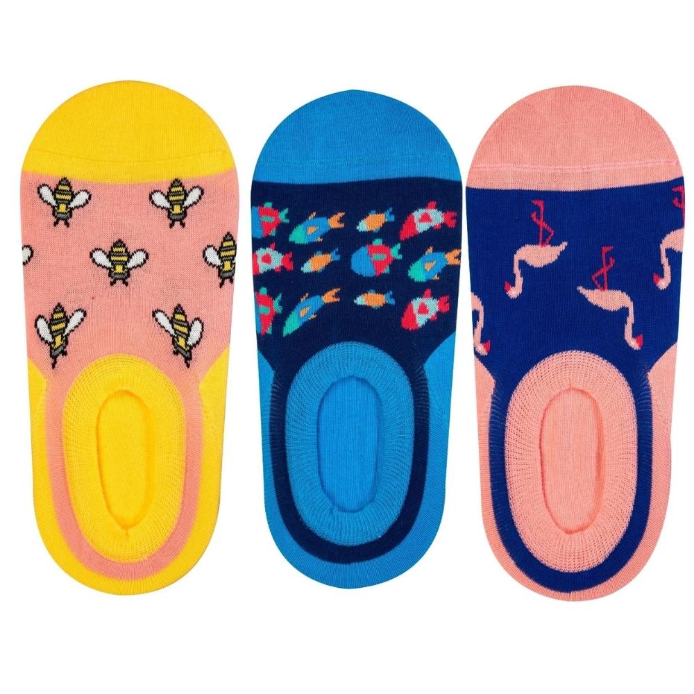 Love Sock Company 3 Pairs Colorful Funky No-Show Socks Bundle 2 (Unisex) - LOVE SOCK COMPANY