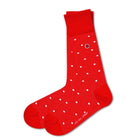 Polka Night Men's Luxury dress Socks Red (M) - LOVE SOCK COMPANY
