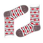 Red Hearts women's novelty crew striped socks. Love Sock Company (W) - LOVE SOCK COMPANY