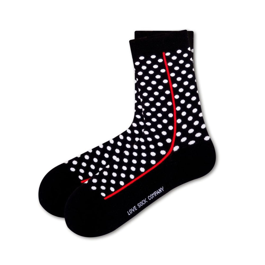Red Line Black Socks (W) - LOVE SOCK COMPANY