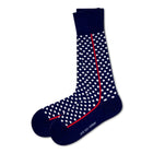 Love Sock Company Men's Funky Cool Polka Dots Dress Socks Red Line Navy (M) - LOVE SOCK COMPANY
