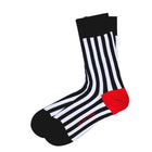 Red Stripe Women's Crew Socks (W) - LOVE SOCK COMPANY