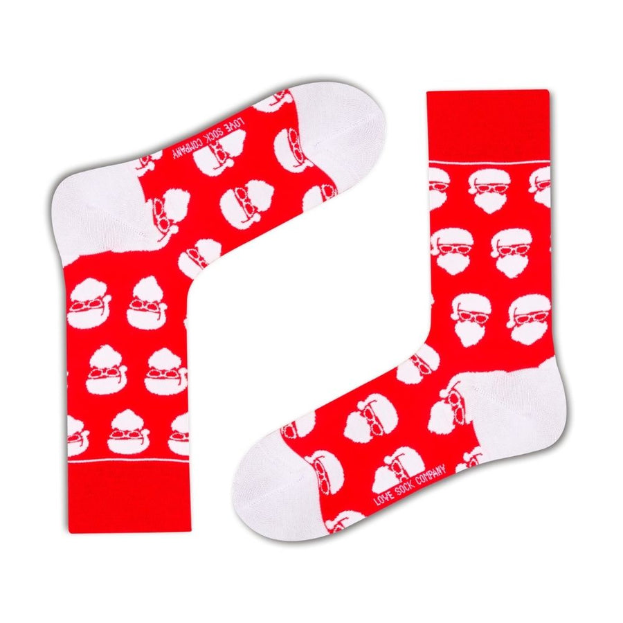 Santa Clause Christmas Socks Red (W) - LOVE SOCK COMPANY