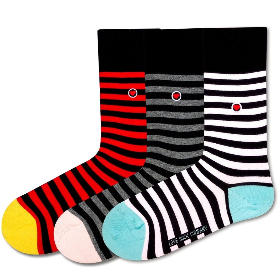 Love Sock Company 3 Pairs Colorful Funky Women's Crew Socks Simplicity Bundle - LOVE SOCK COMPANY