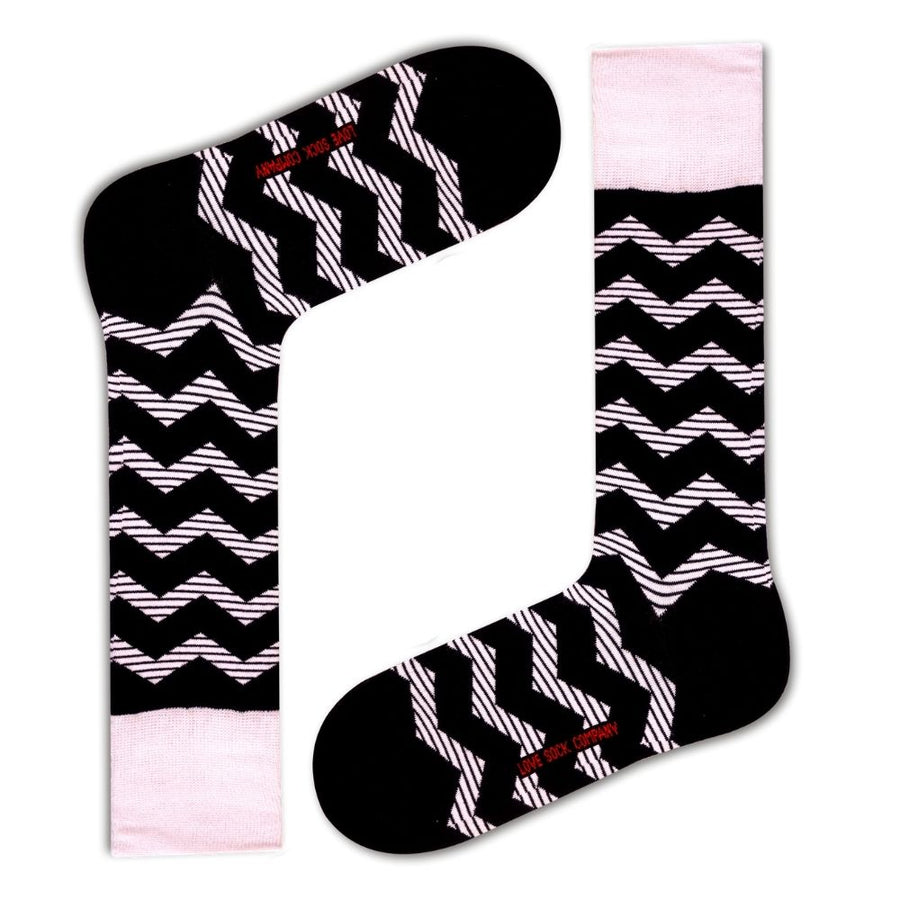 Zig Zag Men's Funky Striped Dress Socks Love Sock Company - LOVE SOCK COMPANY